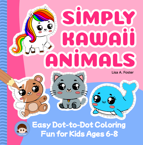 Simply Kawaii Animals Dot to Dot Coloring Book.