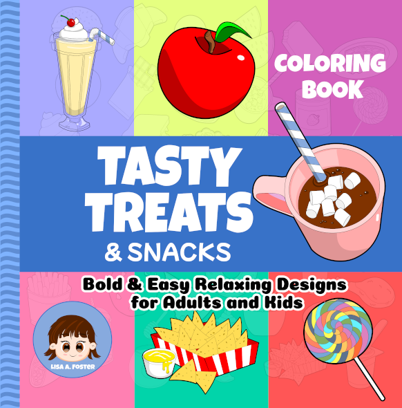 Tasty Treats & Snacks Coloring Book.